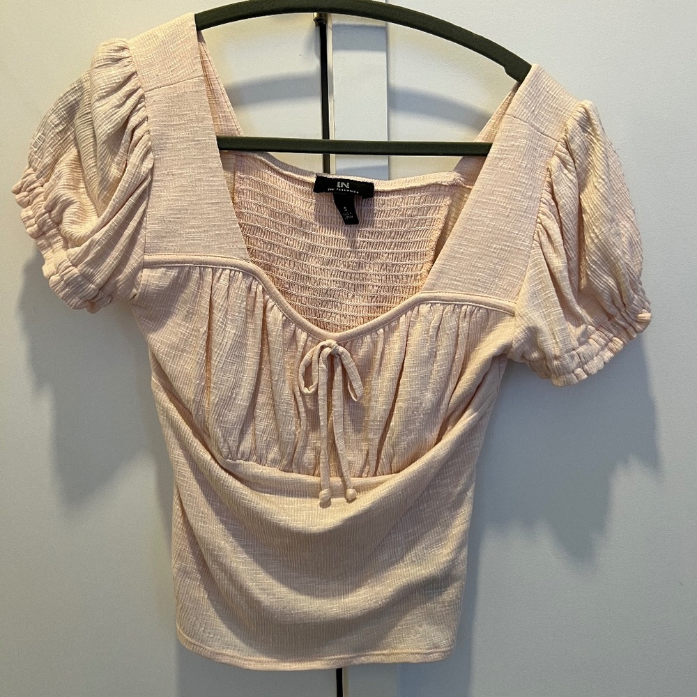 IN San Francisco Pink Bow Accent Top